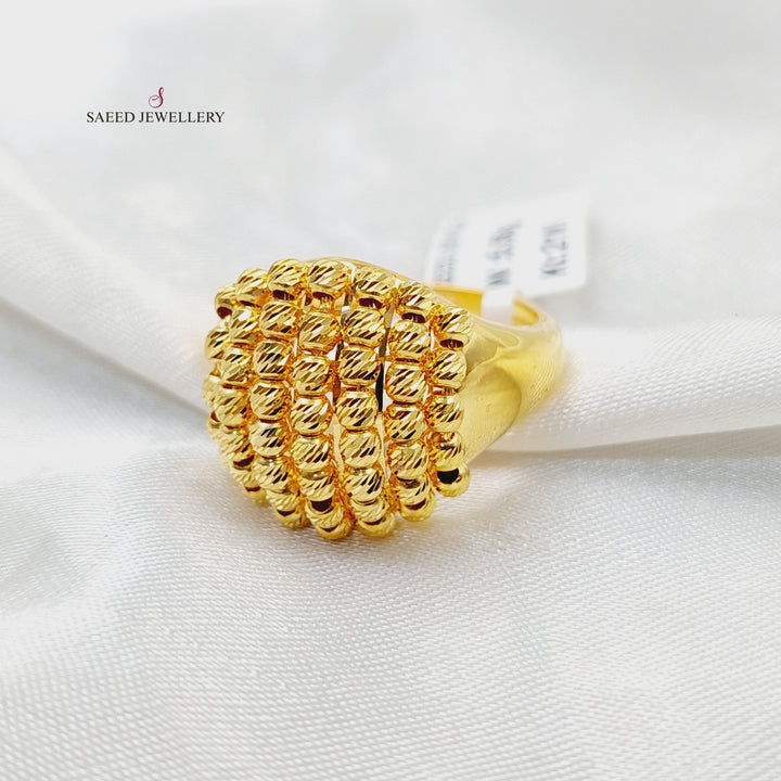 21K Gold Deluxe Balls Ring by Saeed Jewelry - Image 3