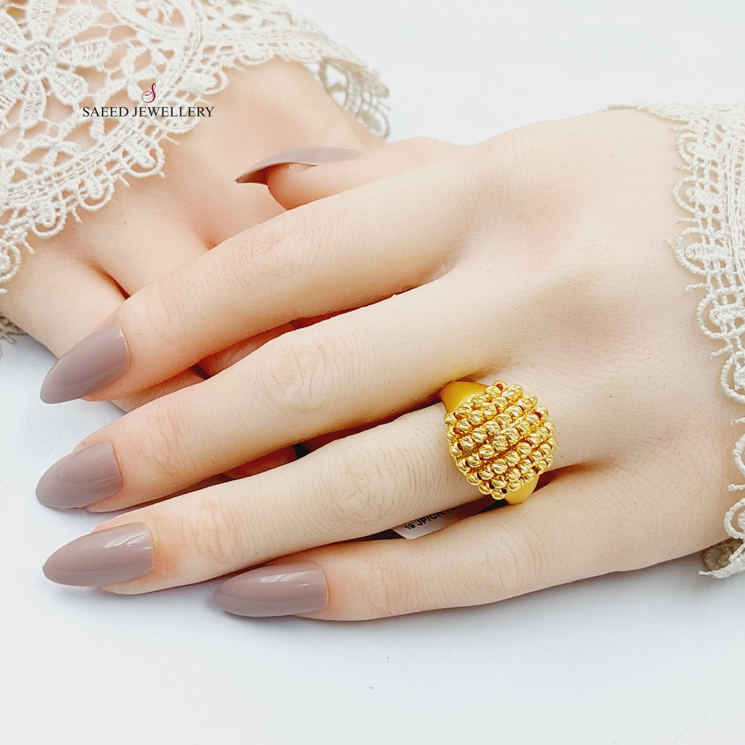 21K خاتم طابات اكسترا-مجوهرات الشيخ سعيد-Saeed Jewelry 