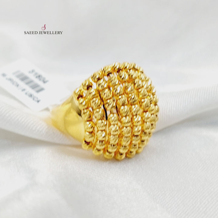 21K Gold Deluxe Balls Ring by Saeed Jewelry - Image 2