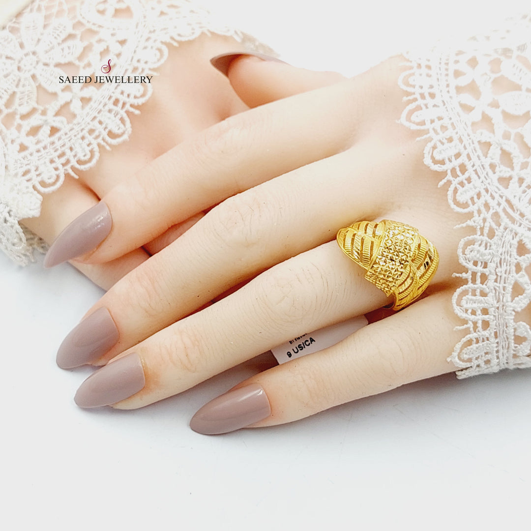 21K خاتم حزام اكسترا-مجوهرات الشيخ سعيد-Saeed Jewelry 