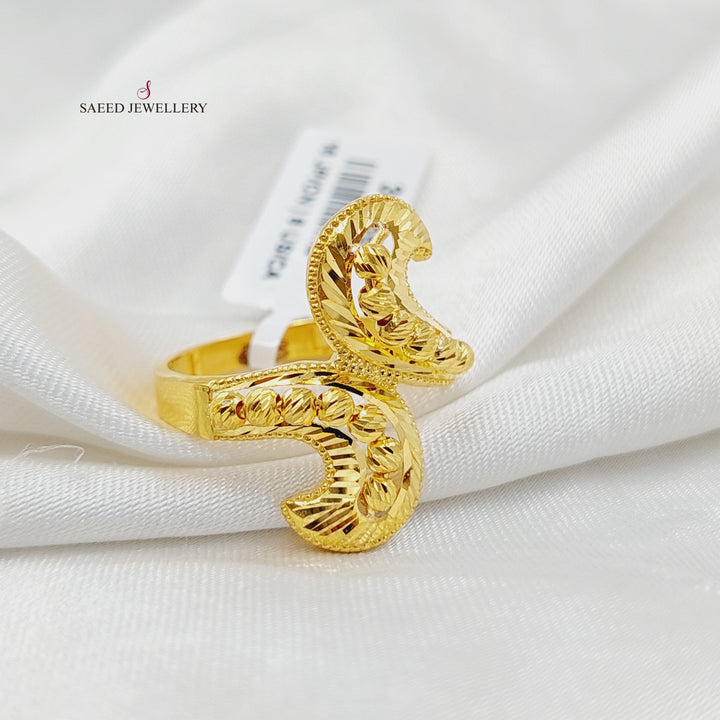 21K Gold Deluxe Belt Ring by Saeed Jewelry - Image 1