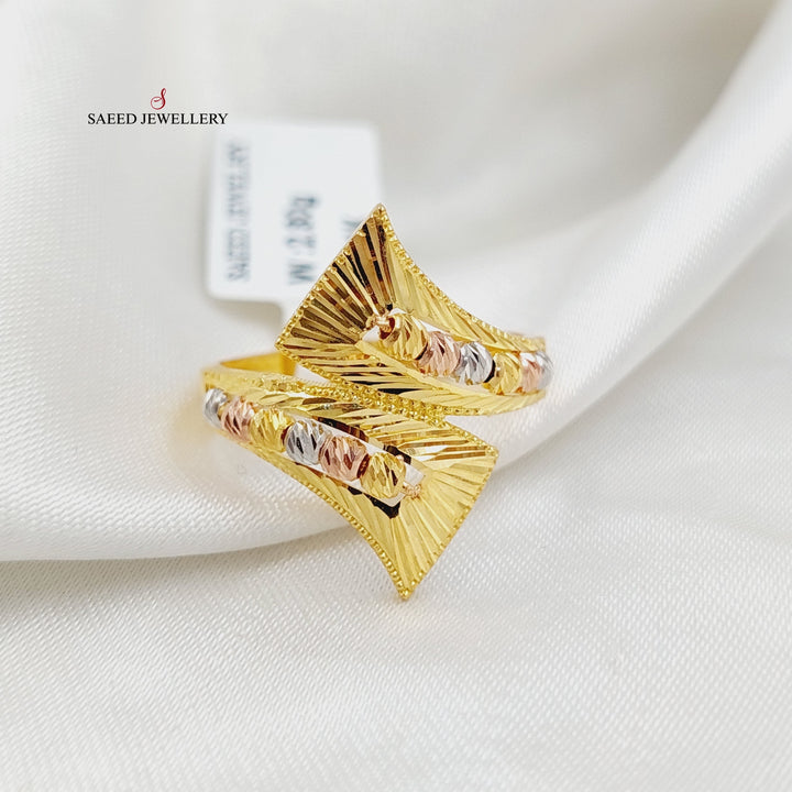 21K Gold Deluxe Belt Ring by Saeed Jewelry - Image 1