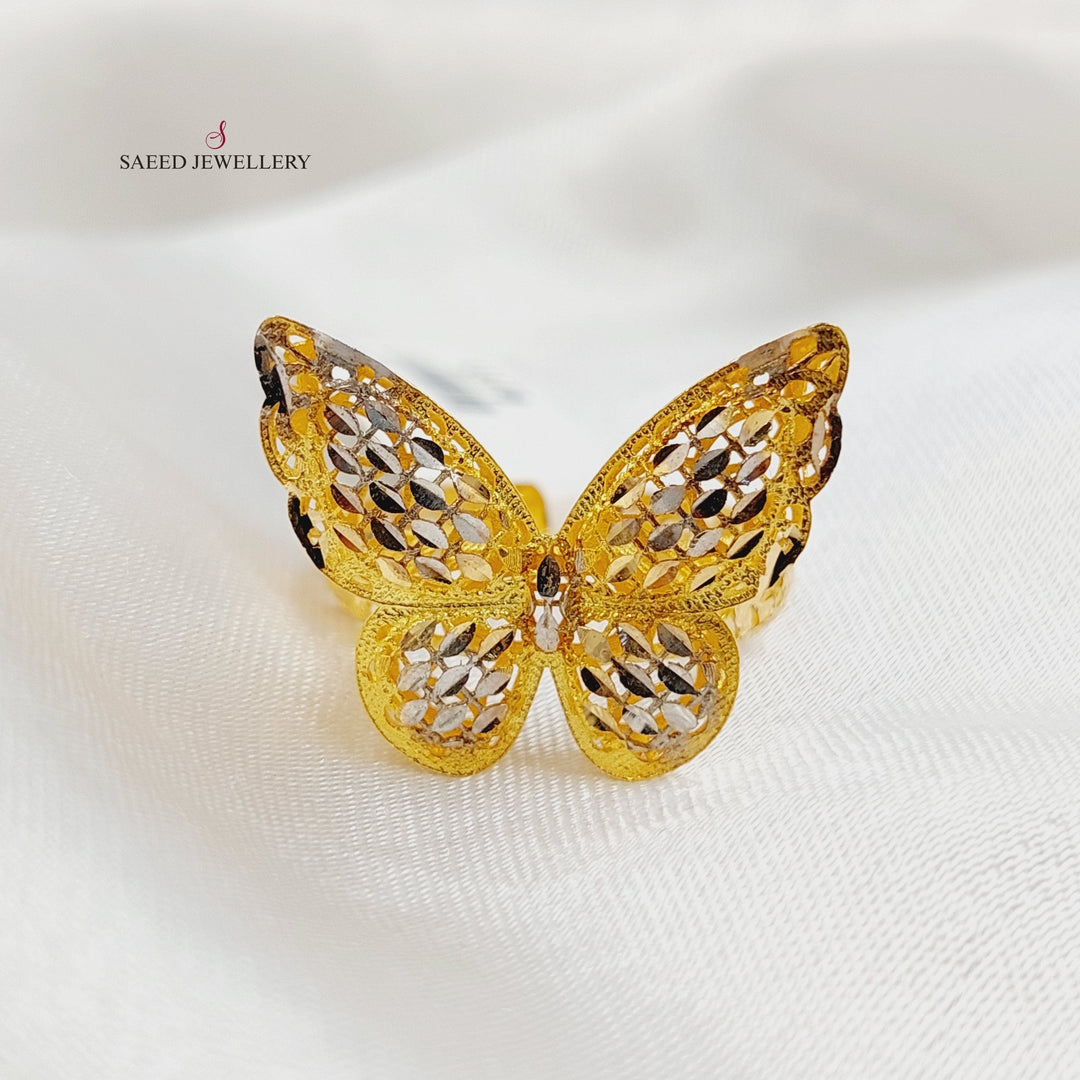 21K Gold Deluxe Butterfly Ring by Saeed Jewelry - Image 3