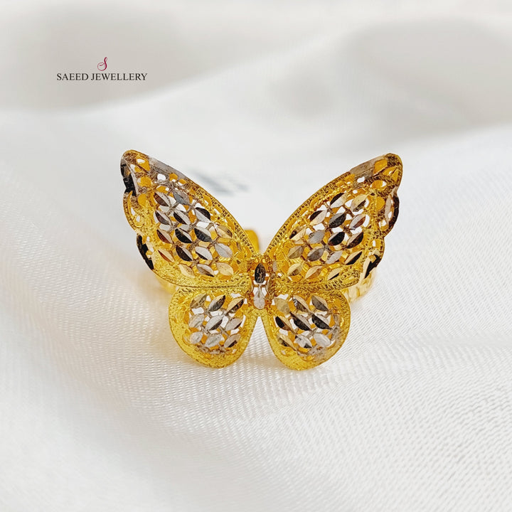 21K Gold Deluxe Butterfly Ring by Saeed Jewelry - Image 3