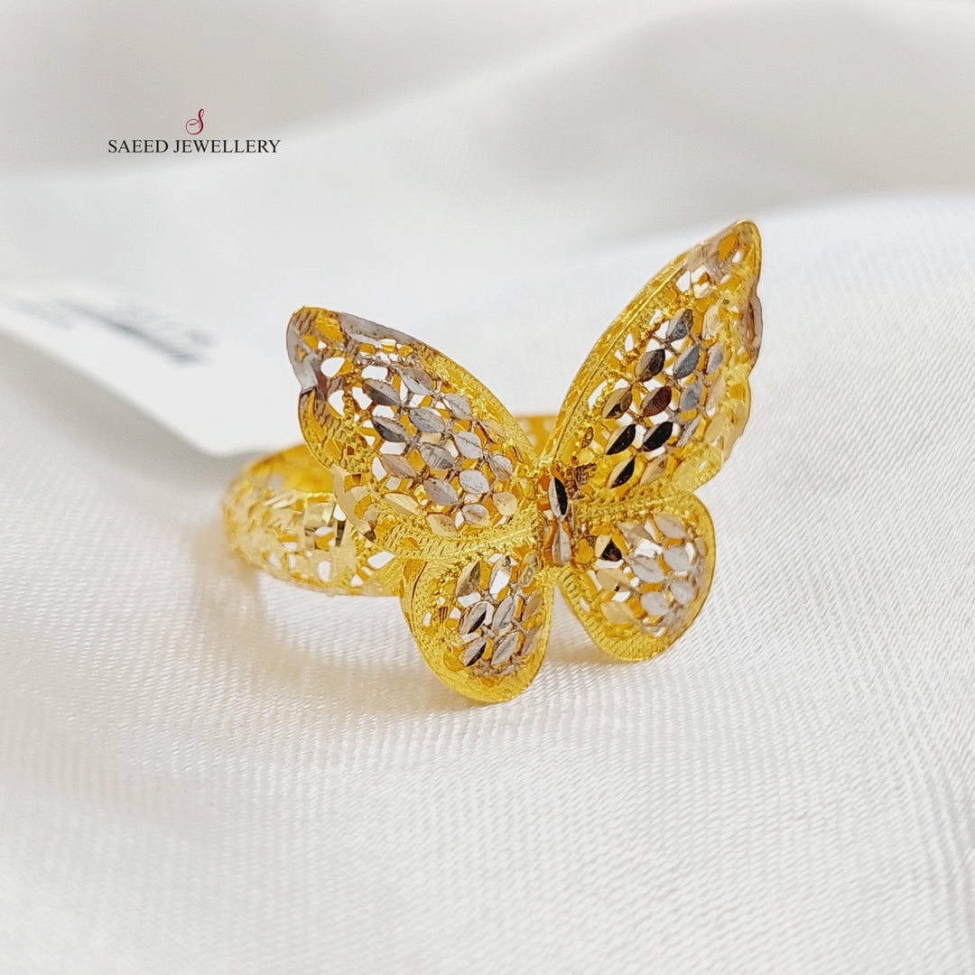 21K Gold Deluxe Butterfly Ring by Saeed Jewelry - Image 2