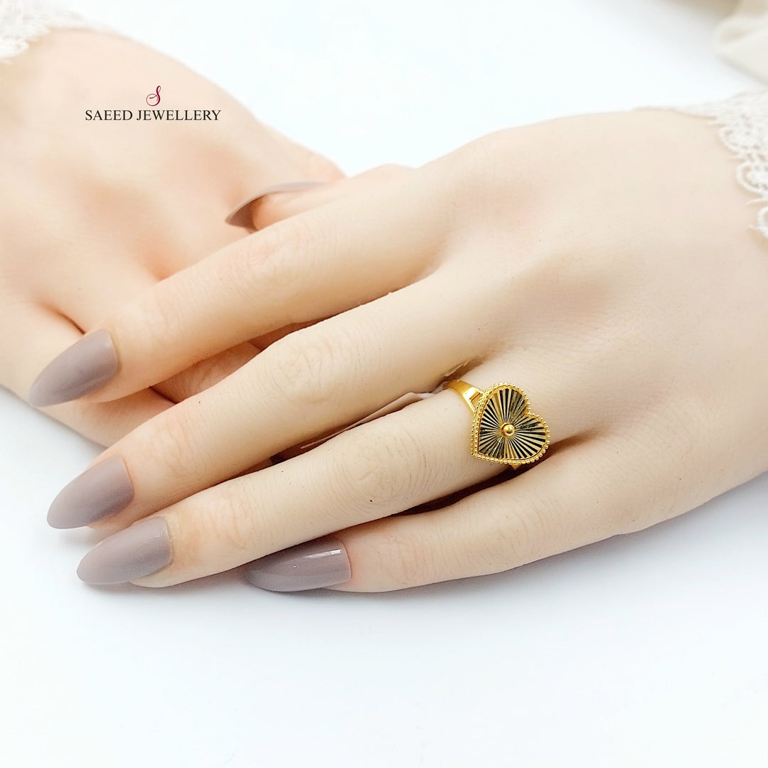 21K خاتم قلب اكسترا-مجوهرات الشيخ سعيد-Saeed Jewelry 