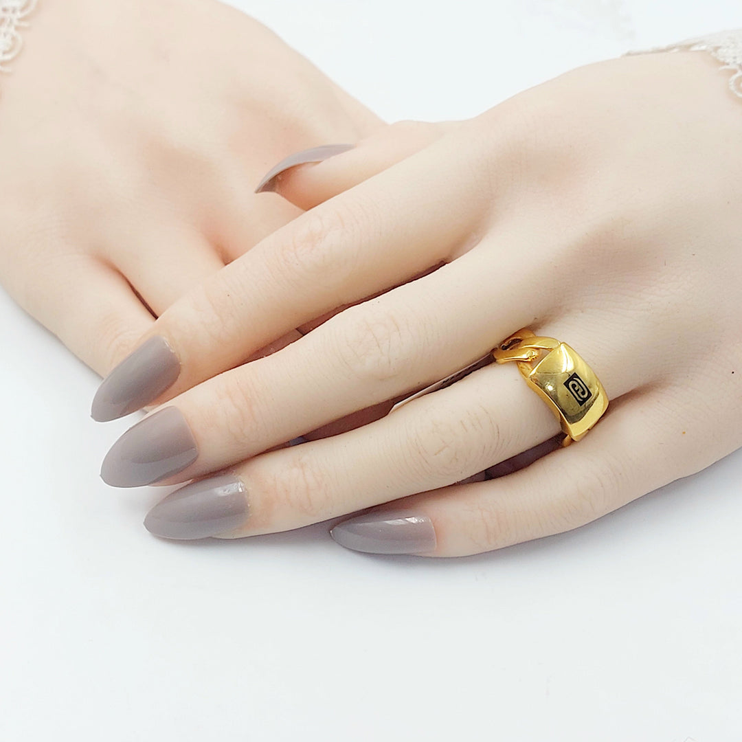 21K خاتم جنزير اكسترا-مجوهرات الشيخ سعيد-Saeed Jewelry 