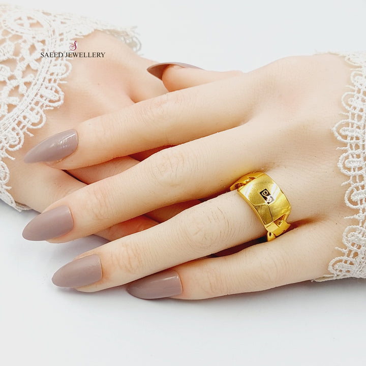 Deluxe Cuban Links Ring Made of 21K Gold by Saeed Jewelry 
