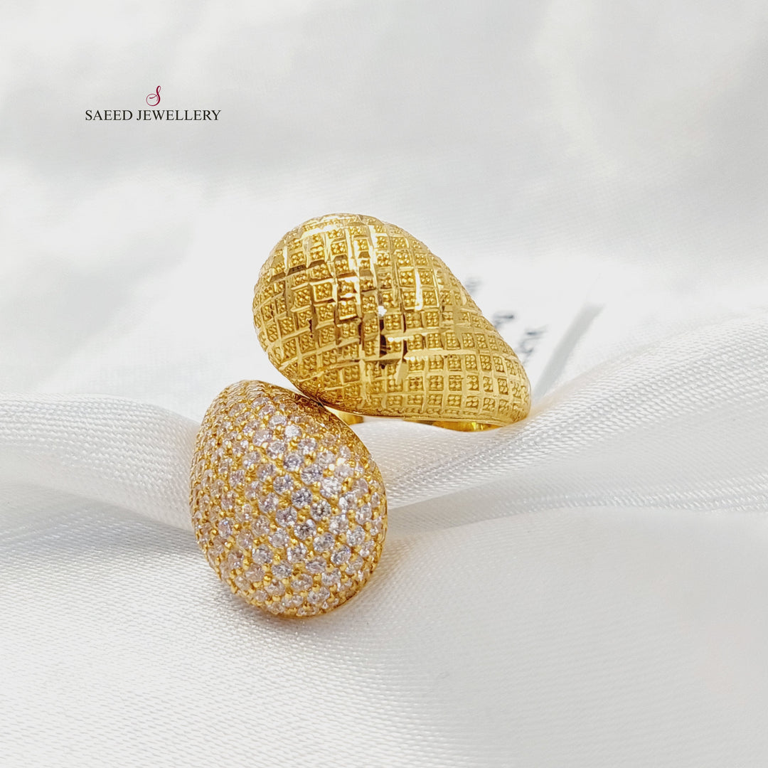 Deluxe Cuban Links Ring Made of 21K Gold by Saeed Jewelry 