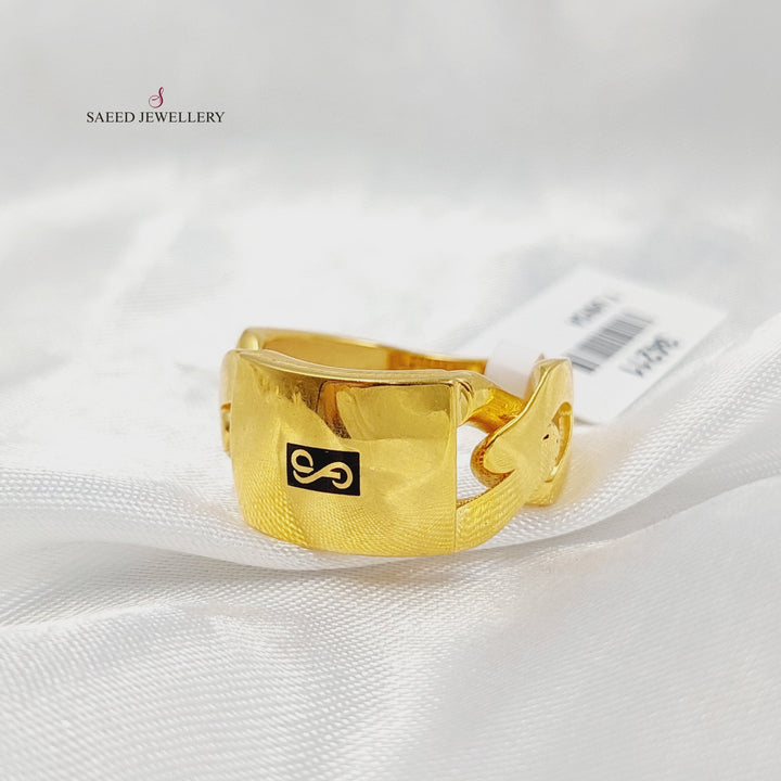 Deluxe Cuban Links Ring Made of 21K Gold by Saeed Jewelry 