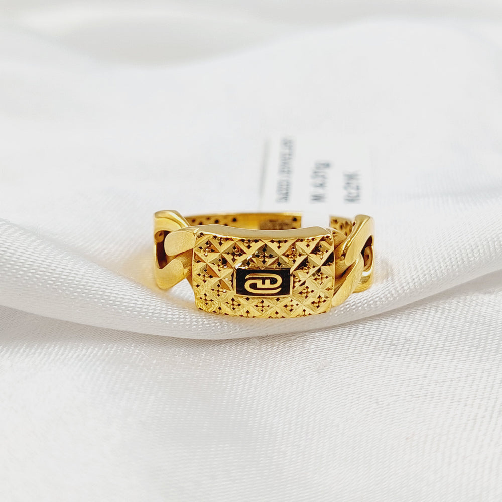 21K خاتم جنزير اكسترا-مجوهرات الشيخ سعيد-Saeed Jewelry 
