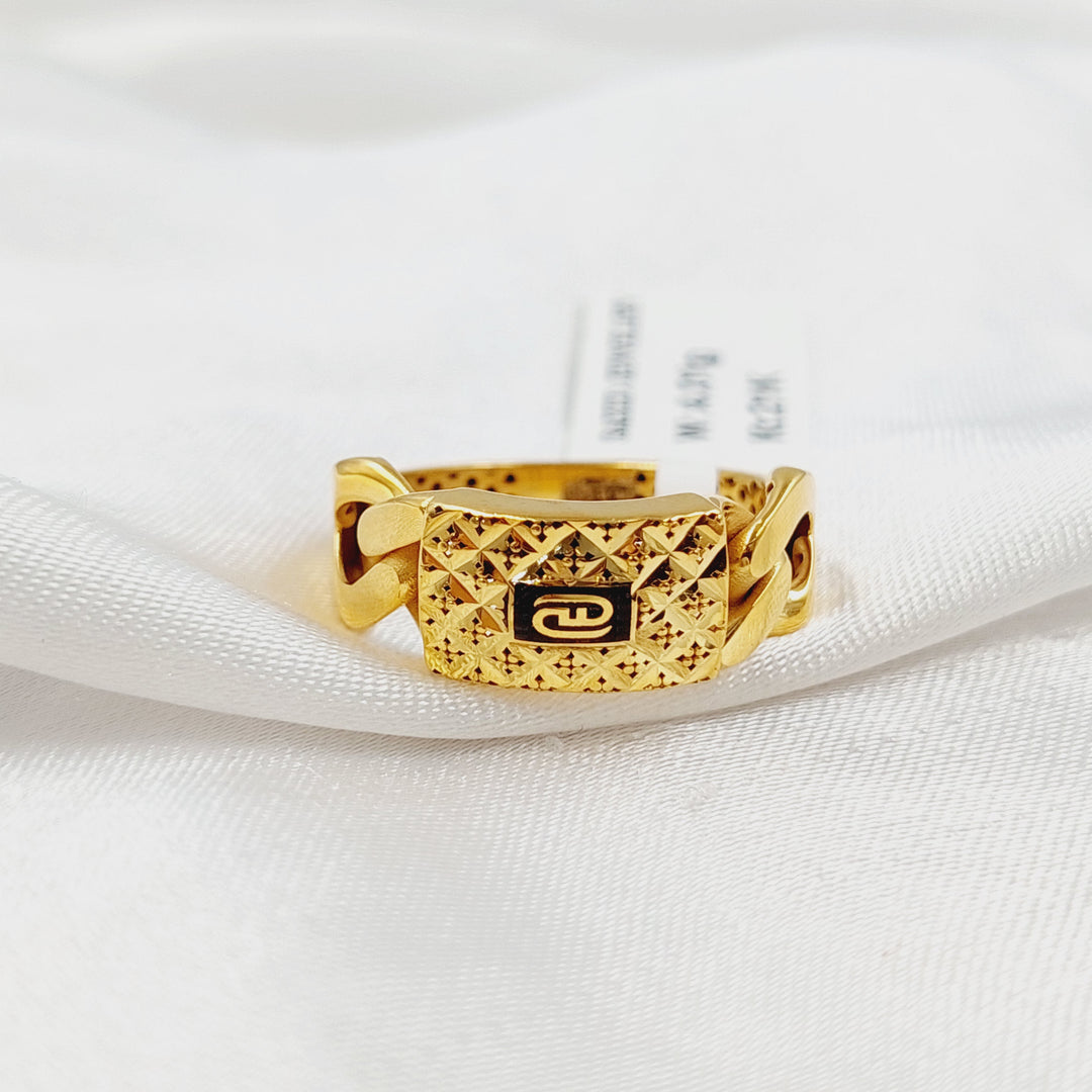 21K خاتم جنزير اكسترا-مجوهرات الشيخ سعيد-Saeed Jewelry 