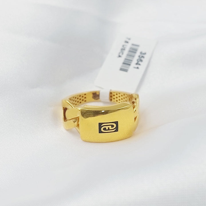 21K خاتم جنزير اكسترا-مجوهرات الشيخ سعيد-Saeed Jewelry 