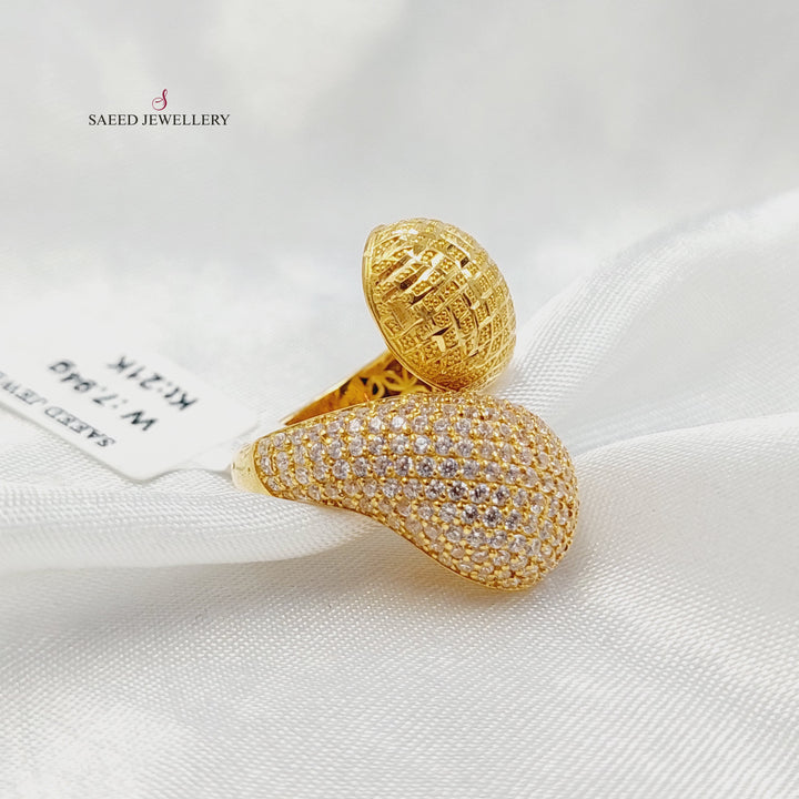 Deluxe Cuban Links Ring Made of 21K Gold by Saeed Jewelry 