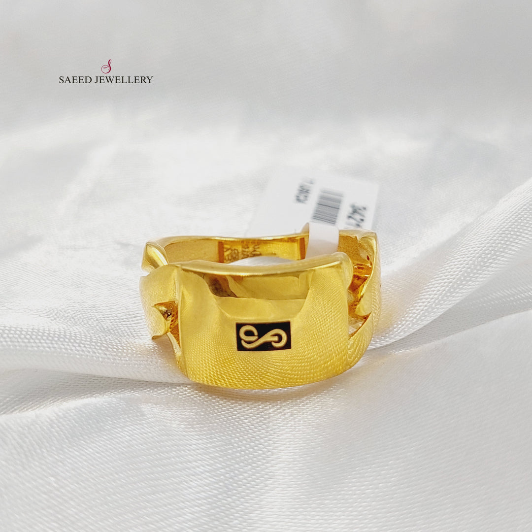 Deluxe Cuban Links Ring Made of 21K Gold by Saeed Jewelry 