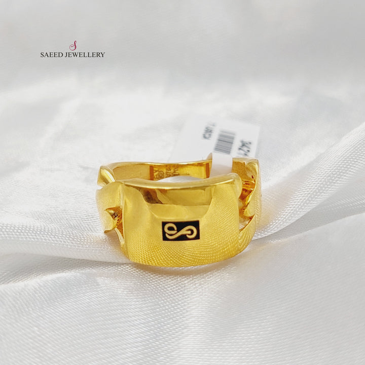 Deluxe Cuban Links Ring Made of 21K Gold by Saeed Jewelry 