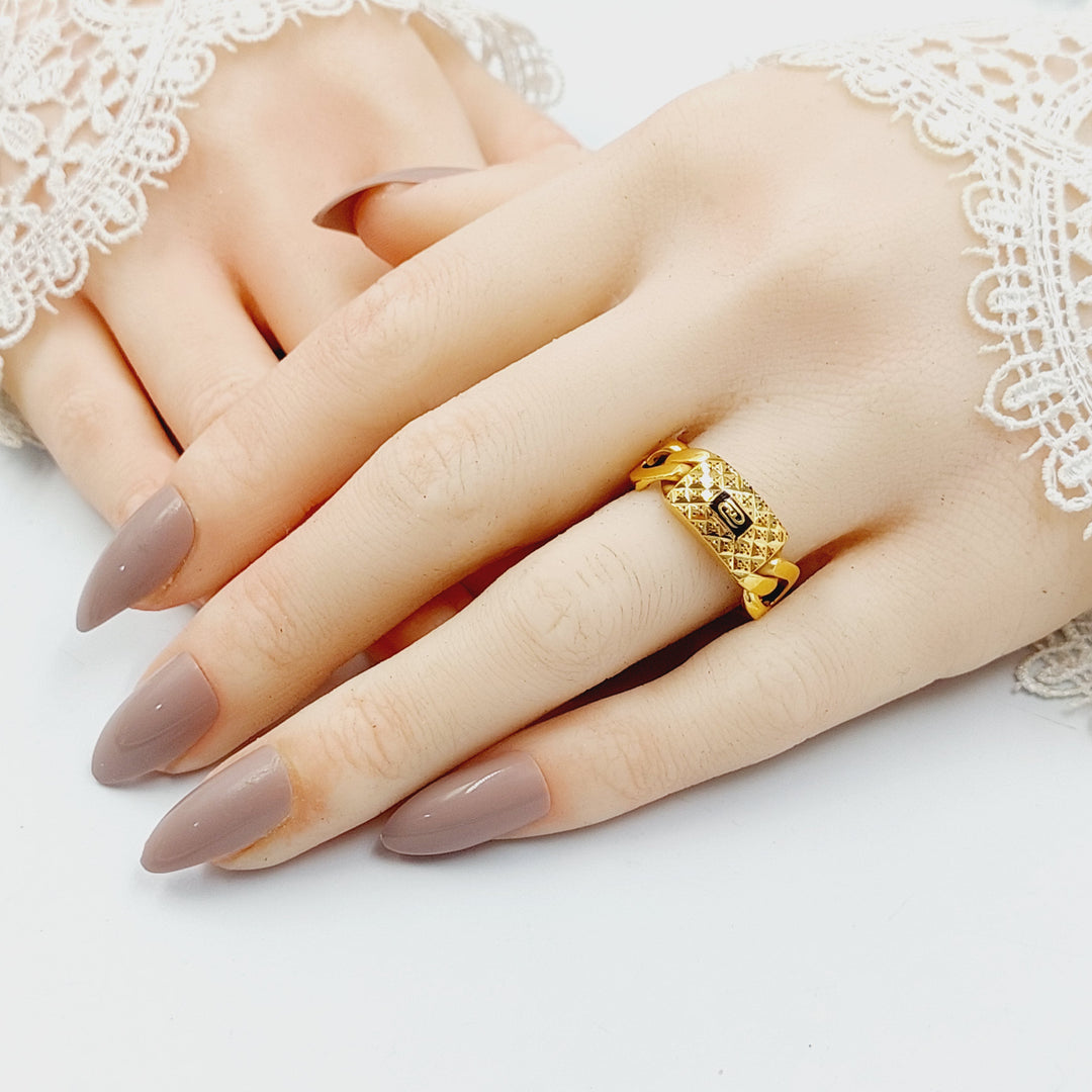 21K خاتم جنزير اكسترا-مجوهرات الشيخ سعيد-Saeed Jewelry 