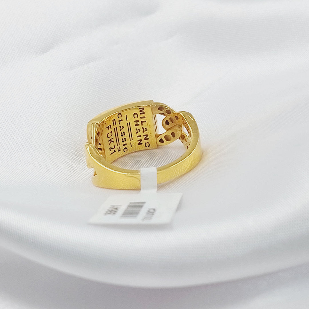 21K خاتم جنزير اكسترا-مجوهرات الشيخ سعيد-Saeed Jewelry 
