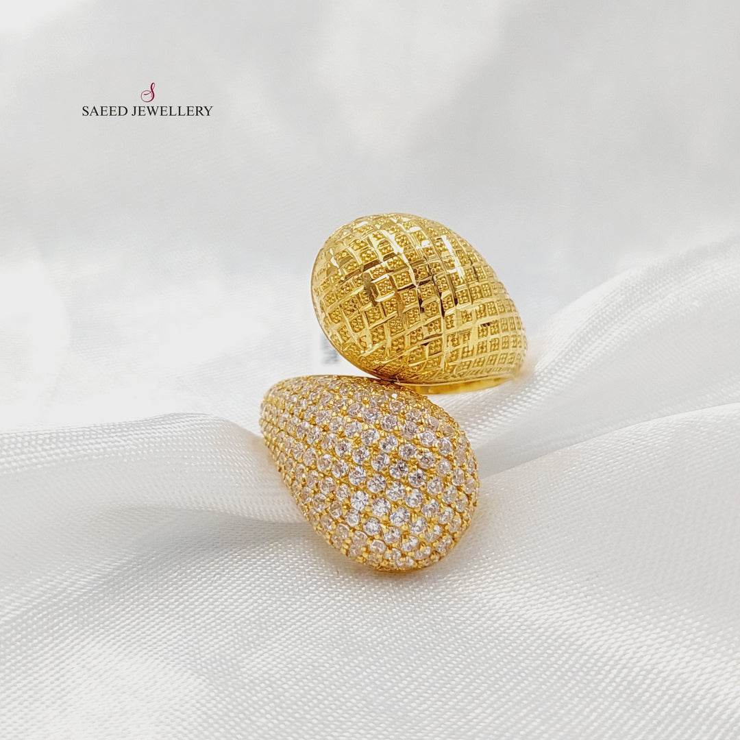 Deluxe Cuban Links Ring Made of 21K Gold by Saeed Jewelry 