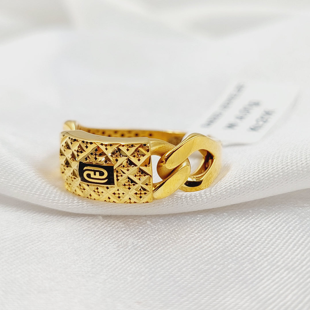 21K خاتم جنزير اكسترا-مجوهرات الشيخ سعيد-Saeed Jewelry 