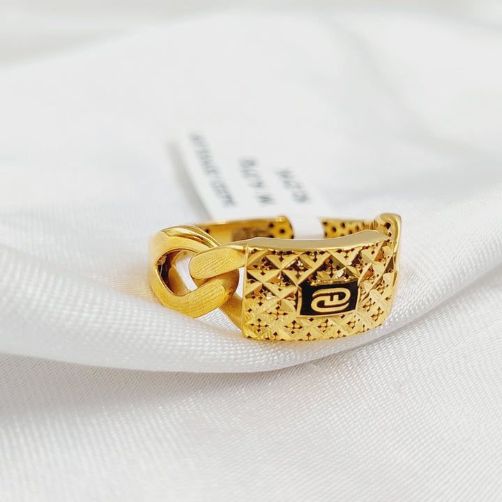 21K خاتم جنزير اكسترا-مجوهرات الشيخ سعيد-Saeed Jewelry 
