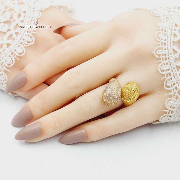 Deluxe Cuban Links Ring Made of 21K Gold by Saeed Jewelry 