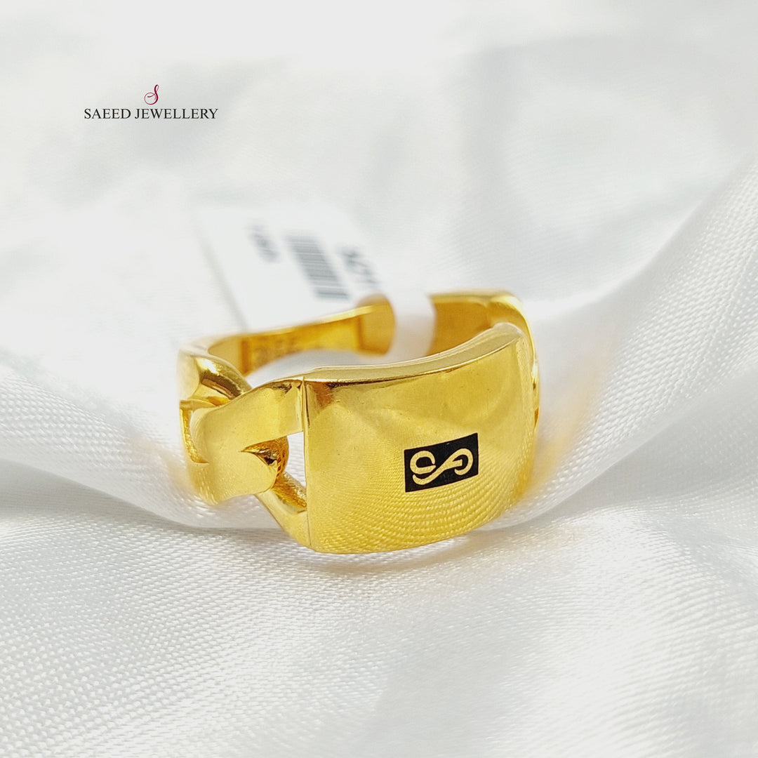 Deluxe Cuban Links Ring Made of 21K Gold by Saeed Jewelry 