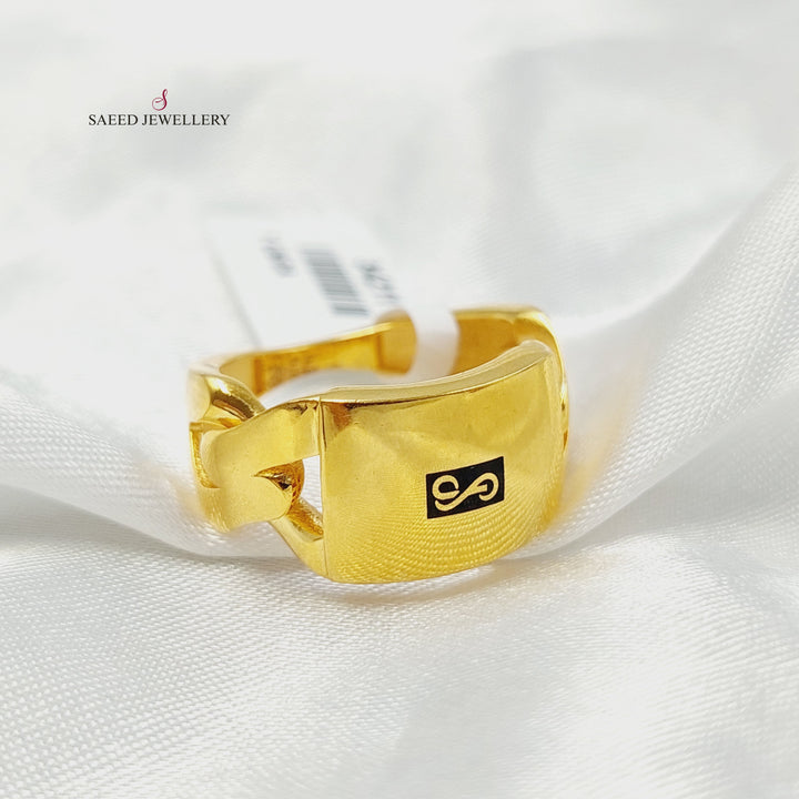 Deluxe Cuban Links Ring Made of 21K Gold by Saeed Jewelry 