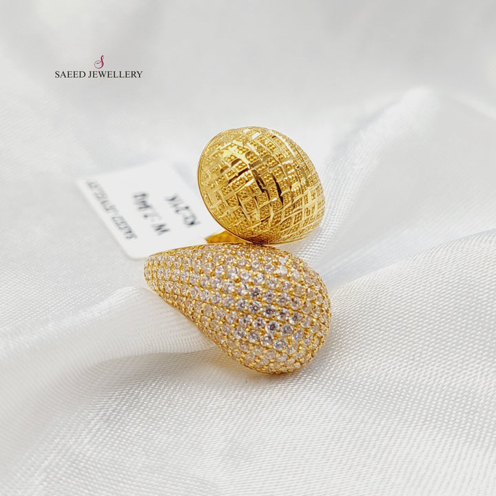 Deluxe Cuban Links Ring Made of 21K Gold by Saeed Jewelry 