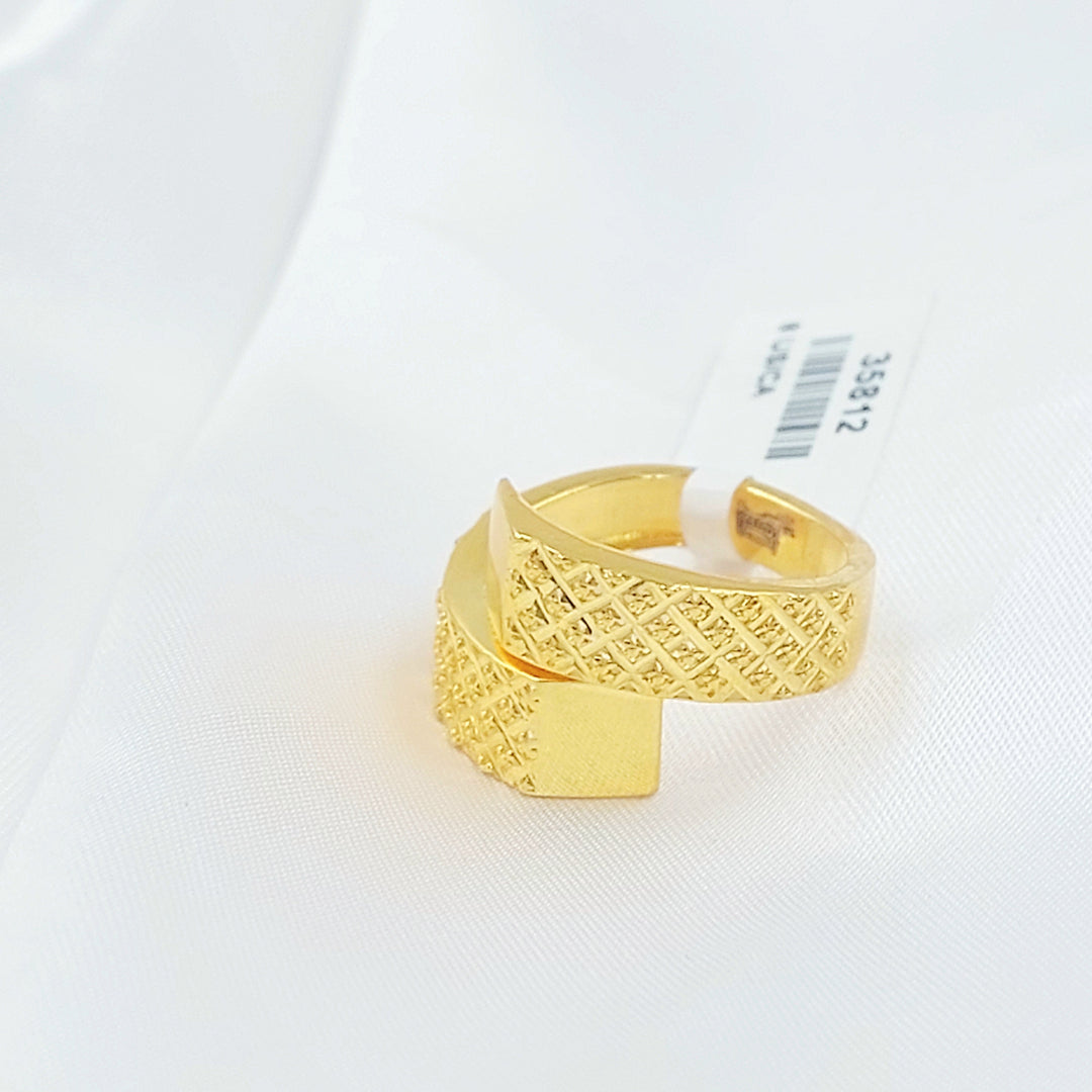 Deluxe Engraved Ring Made of 21K Gold by Saeed Jewelry 