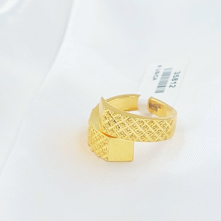 Deluxe Engraved Ring Made of 21K Gold by Saeed Jewelry 