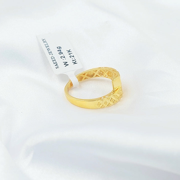 Deluxe Engraved Ring Made of 21K Gold by Saeed Jewelry 