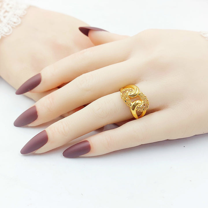 Deluxe Engraved Ring Made of 21K Gold by Saeed Jewelry 