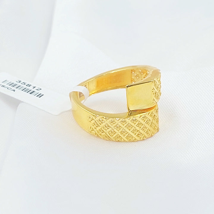 Deluxe Engraved Ring Made of 21K Gold by Saeed Jewelry 