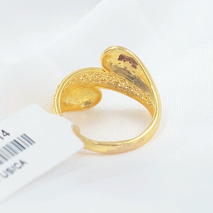 Deluxe Engraved Ring Made of 21K Gold by Saeed Jewelry 