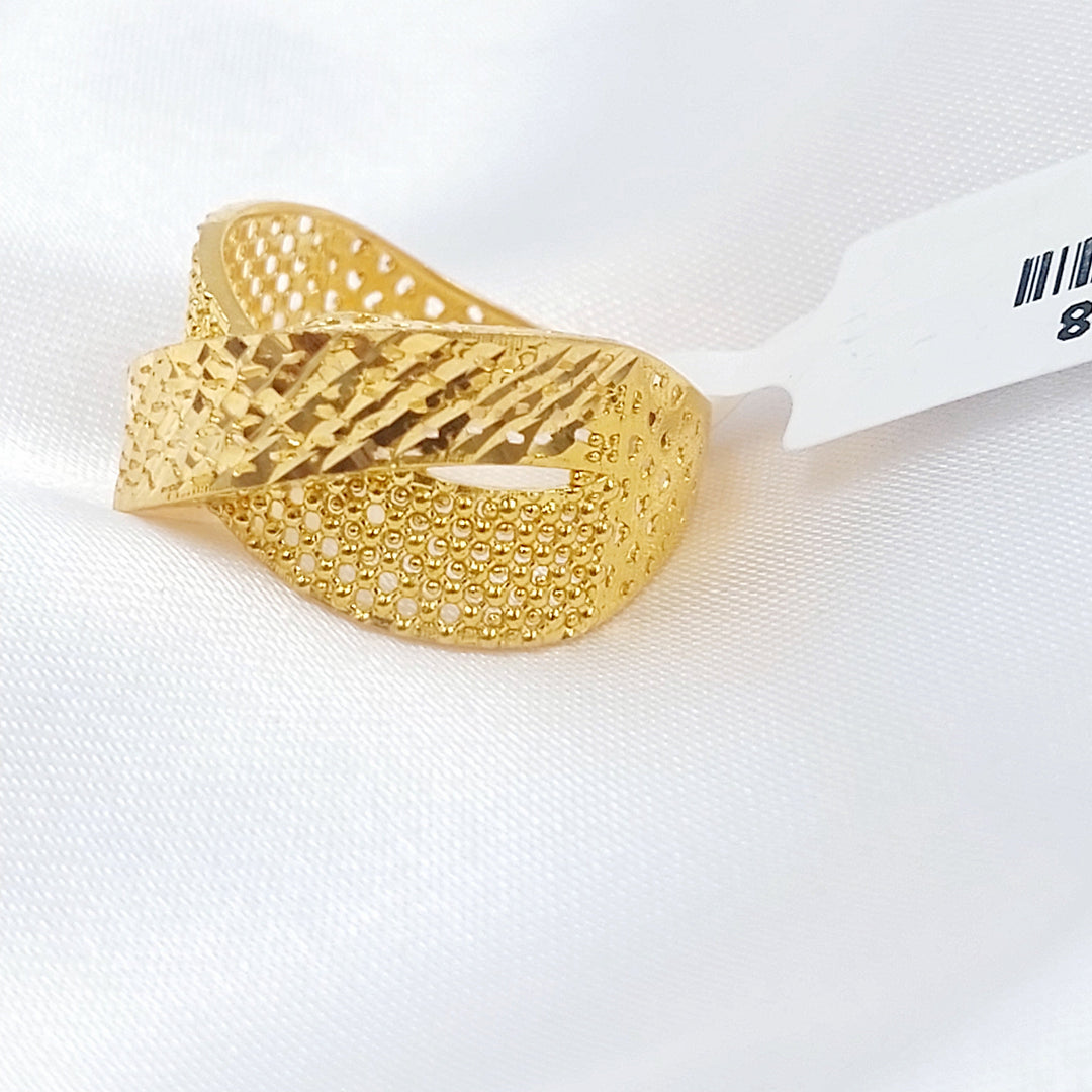 21K خاتم نقش اكسترا-مجوهرات الشيخ سعيد-Saeed Jewelry 