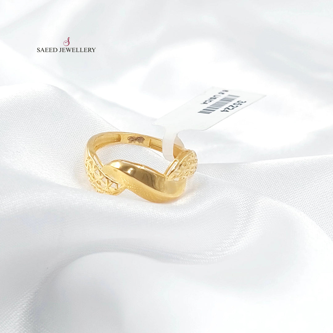 Deluxe Engraved Ring Made of 21K Gold by Saeed Jewelry 