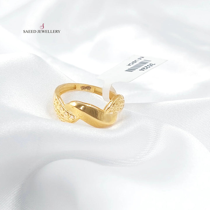 Deluxe Engraved Ring Made of 21K Gold by Saeed Jewelry 