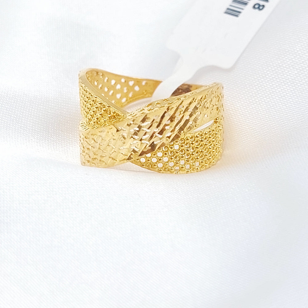21K خاتم نقش اكسترا-مجوهرات الشيخ سعيد-Saeed Jewelry 