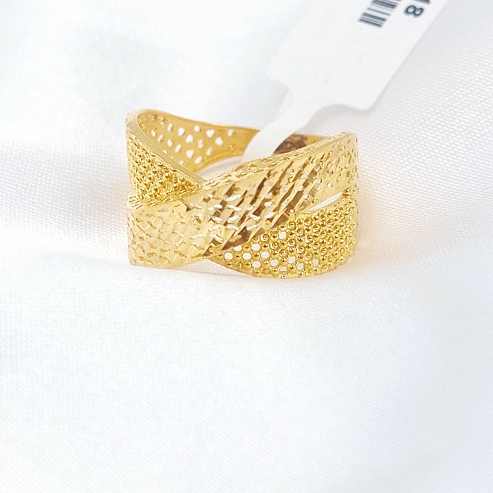 21K خاتم نقش اكسترا-مجوهرات الشيخ سعيد-Saeed Jewelry 