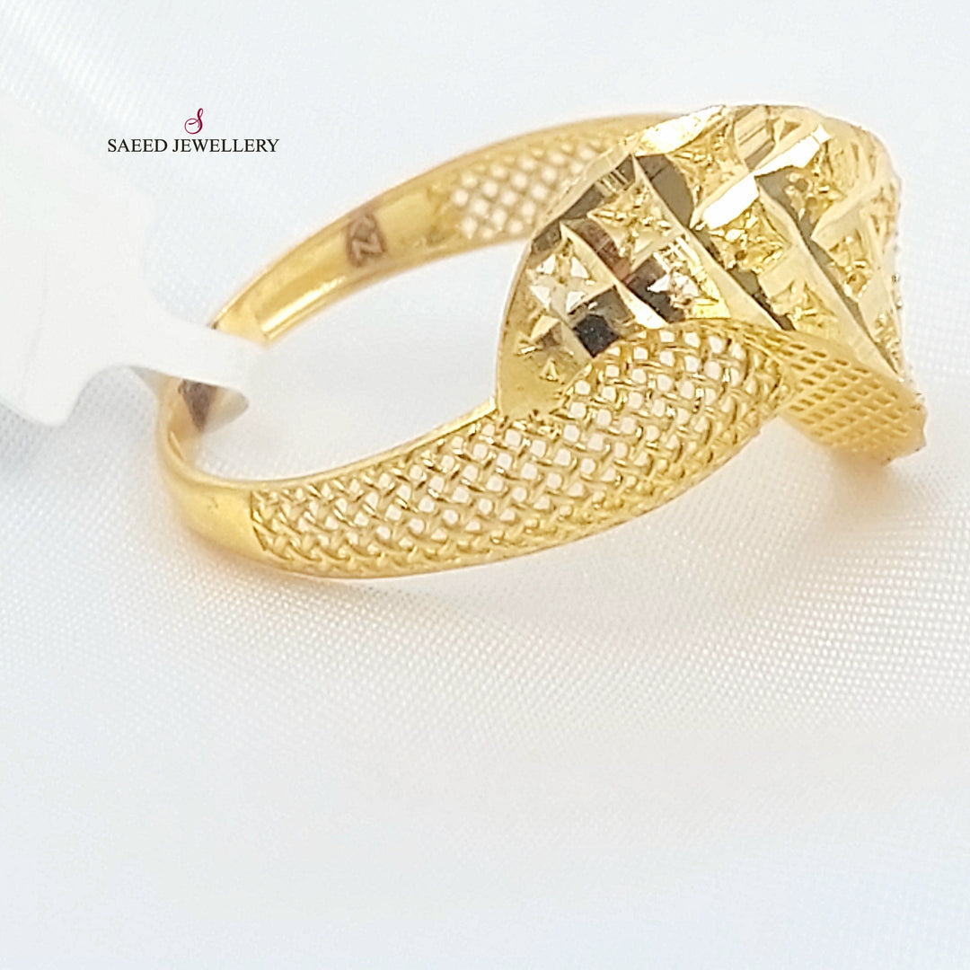 21K خاتم نقش-مجوهرات الشيخ سعيد-Saeed Jewelry 
