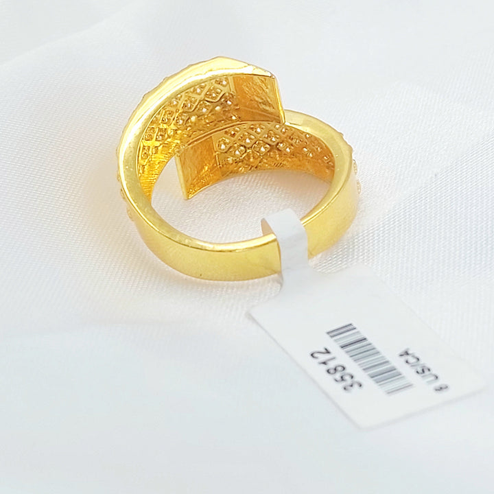 Deluxe Engraved Ring Made of 21K Gold by Saeed Jewelry 