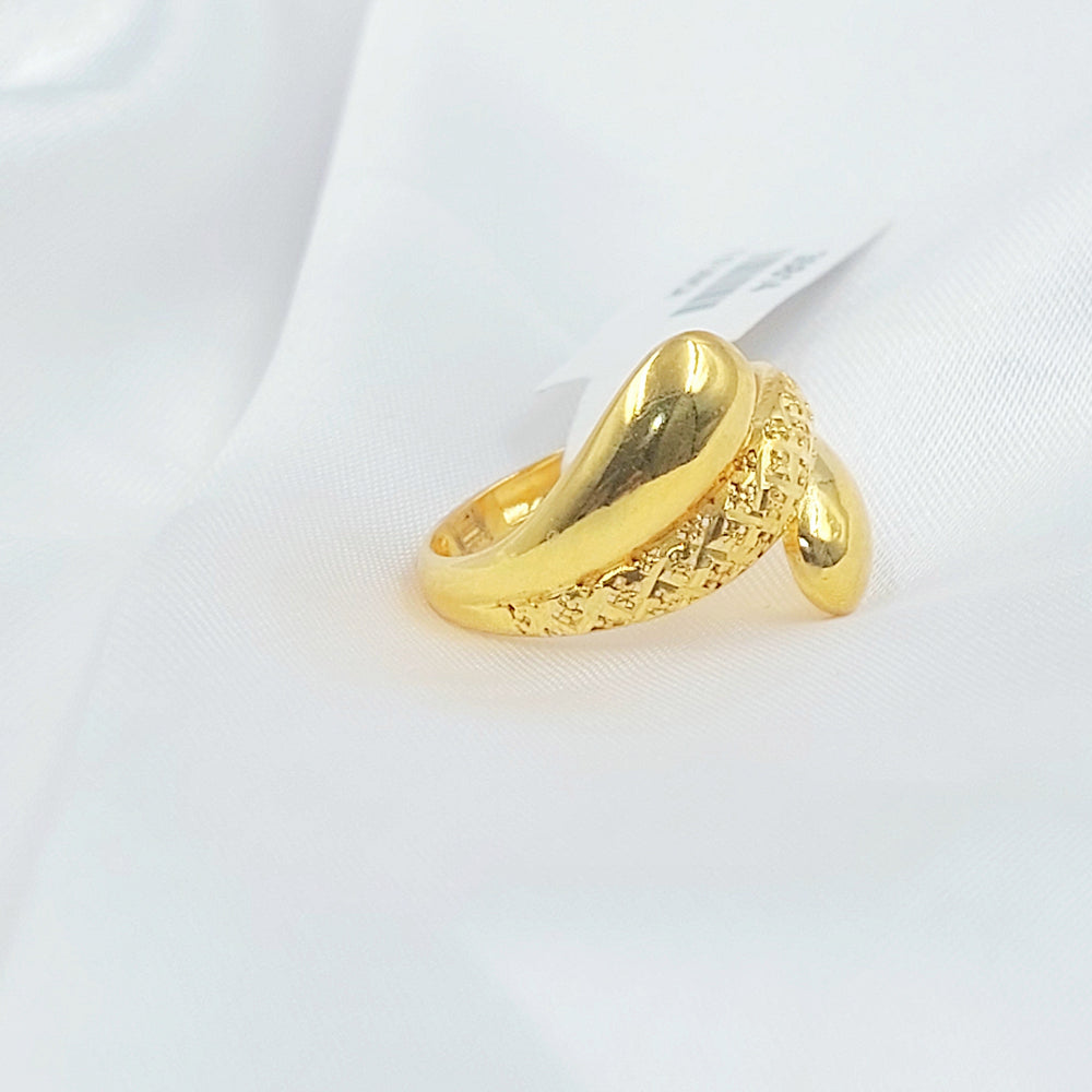 Deluxe Engraved Ring Made of 21K Gold by Saeed Jewelry 