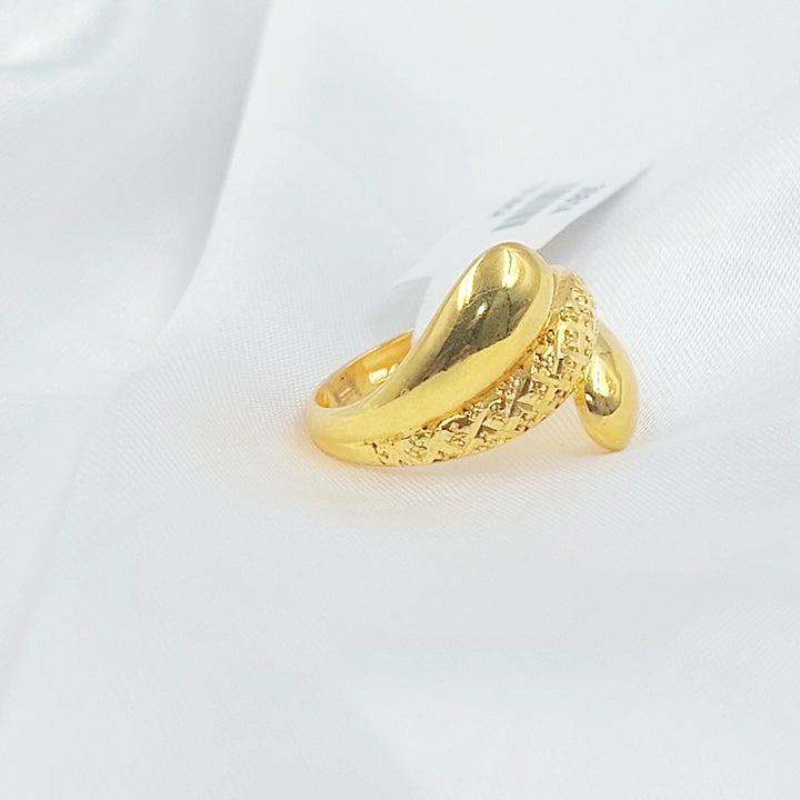 Deluxe Engraved Ring Made of 21K Gold by Saeed Jewelry 