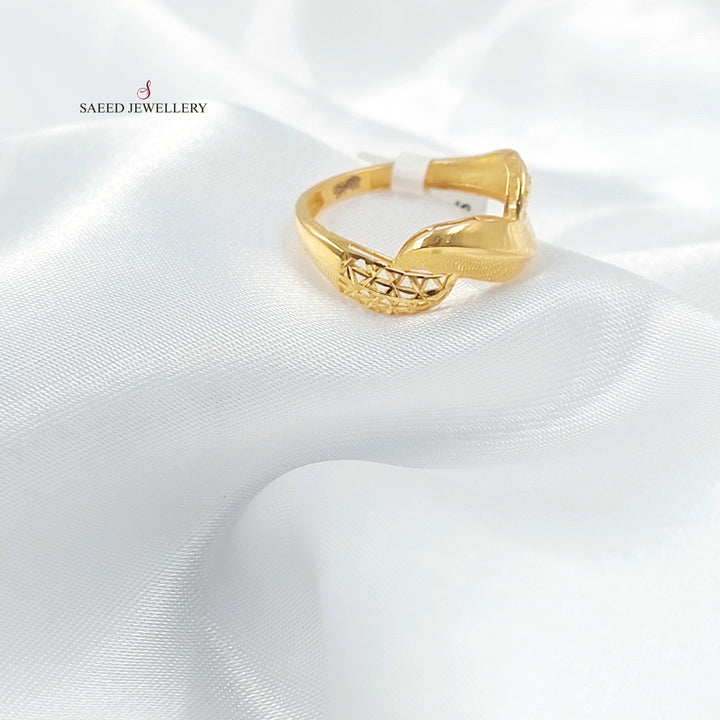Deluxe Engraved Ring Made of 21K Gold by Saeed Jewelry 