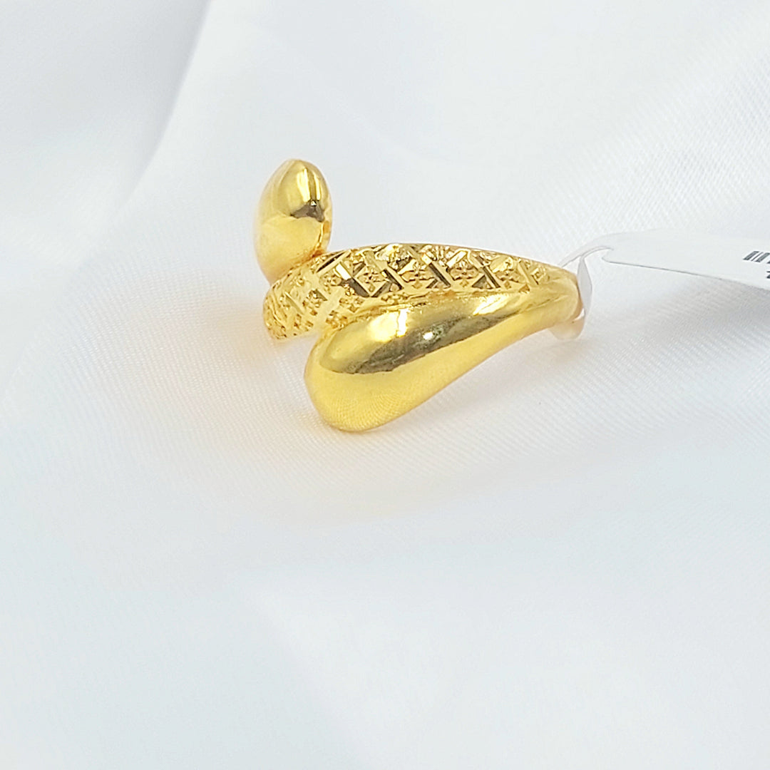 Deluxe Engraved Ring Made of 21K Gold by Saeed Jewelry 