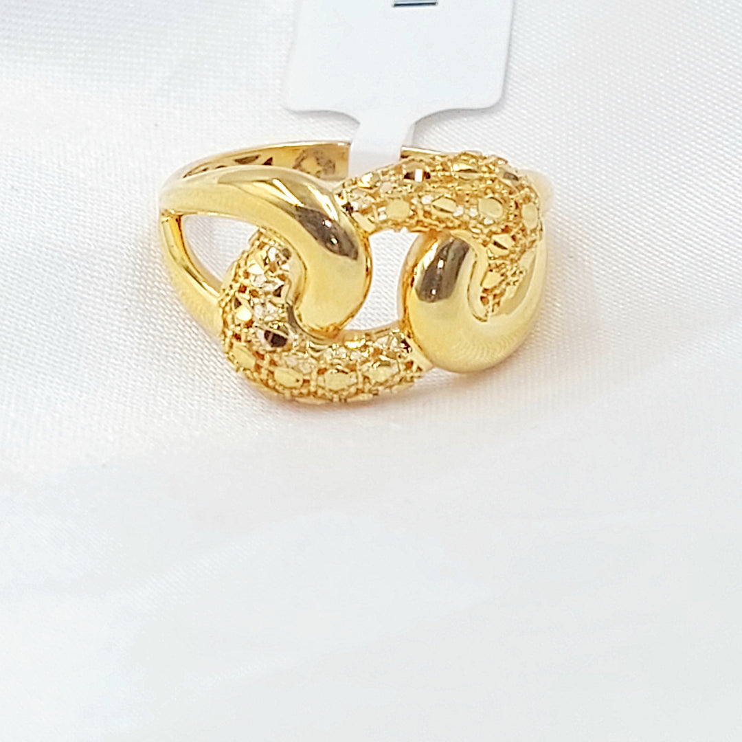 Deluxe Engraved Ring Made of 21K Gold by Saeed Jewelry 