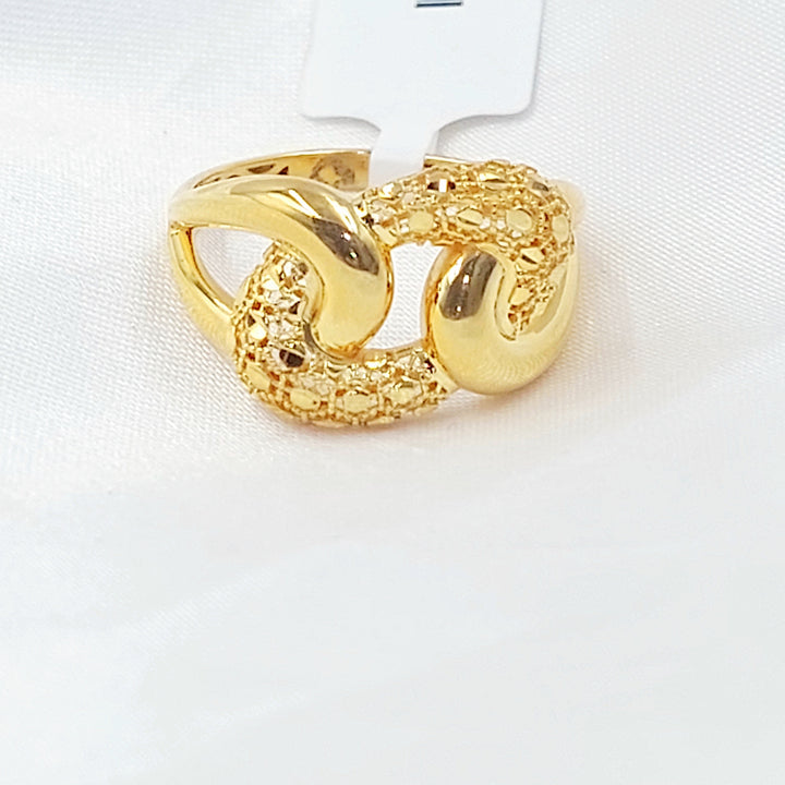 Deluxe Engraved Ring Made of 21K Gold by Saeed Jewelry 