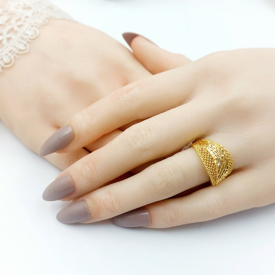 21K خاتم نقش اكسترا-مجوهرات الشيخ سعيد-Saeed Jewelry 