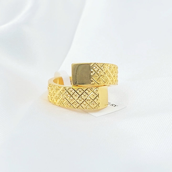 Deluxe Engraved Ring Made of 21K Gold by Saeed Jewelry 